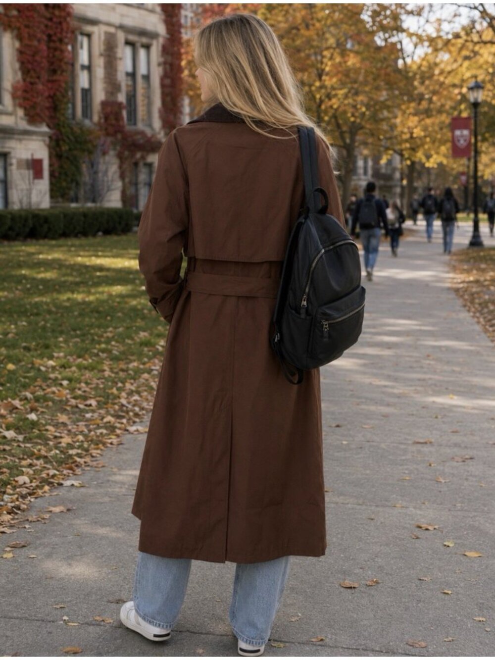 Abercrombie Fitch Women Blend Maxi Trench Coat Brown M 48" NWT $160 Belted Long - Picture 2 of 16